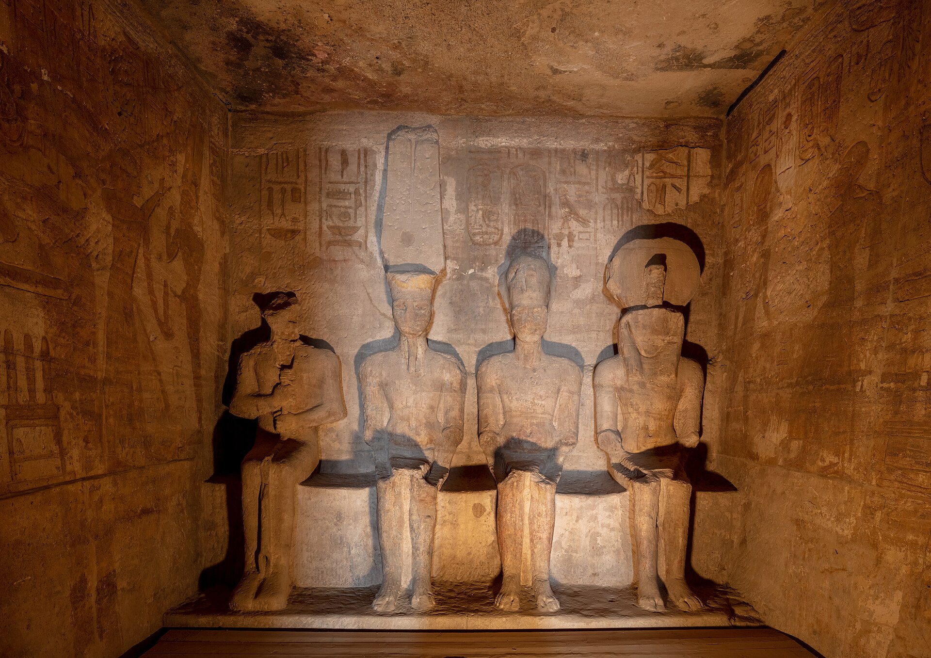 Abu Simbel temple facade carved into the cliff above Lake Nasser