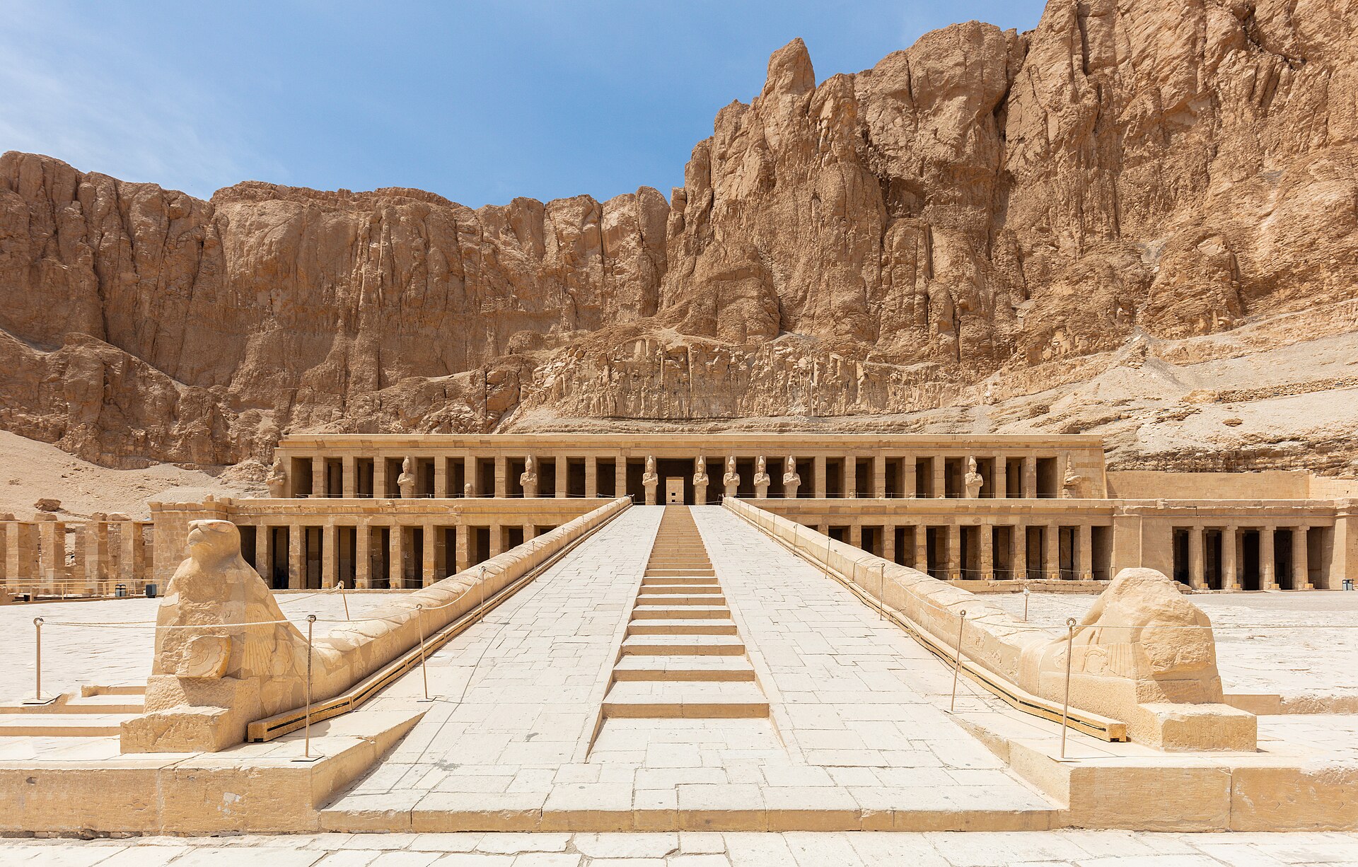 Funerary temple of Hatshepsut at Deir el-Bahari with its three colonnaded terraces